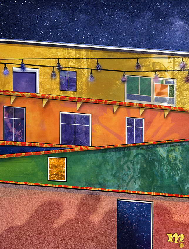 Digital image of colorful building by M. Novak
